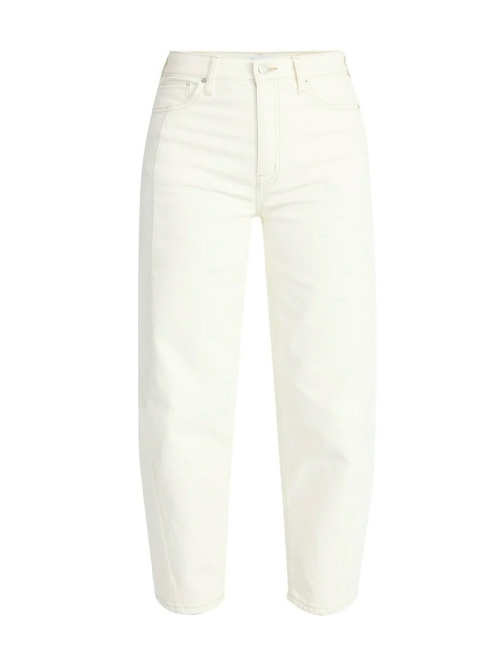 Time and Tru High-Rise Barrel Leg Ivory Jeans